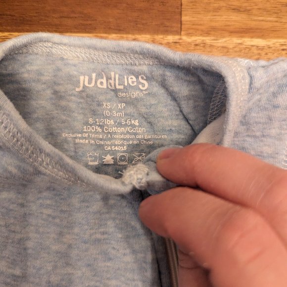 Juddlies Zippered Footie 0-3 mo, 8-12 lb - Picture 2 of 2